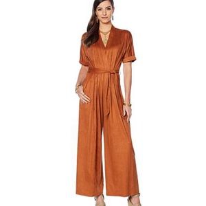 Creations Faux Suede Jumpsuit/Romper Rust Color